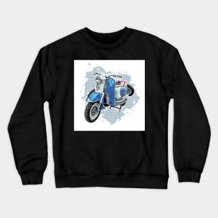 Motorcycle in blue Crewneck Sweatshirt